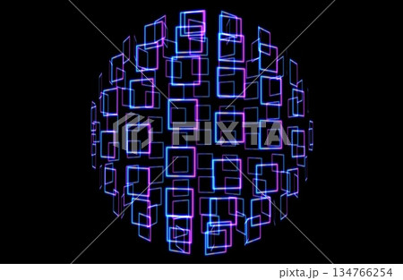光る四角の球体 光る四角の球体 134766254