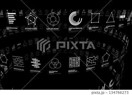 未来的なデータ分析画面 未来的なデータ分析画面 134766273