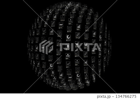 データ球体ホログラム表示 134766275