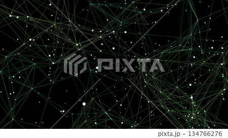 黒背景の光る線と点 黒背景の光る線と点 134766276