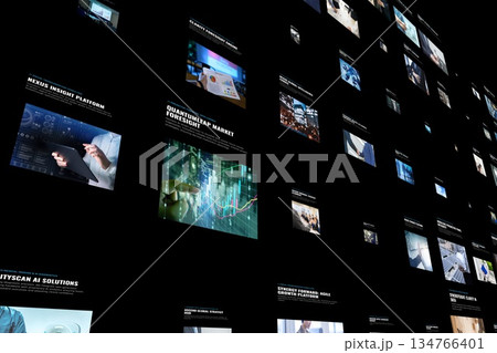 暗い背景のデジタル画面 暗い背景のデジタル画面 134766401