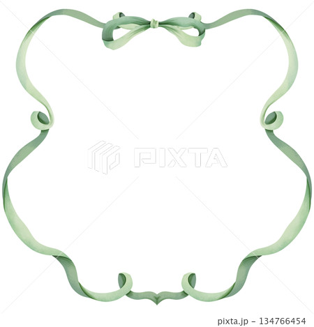 Hand-painted watercolor illustration of a bow frame. Hand-painted watercolor illustration of a bow frame. 134766454