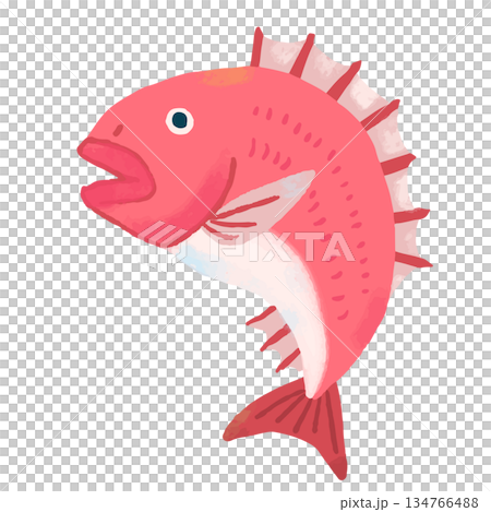 Cute hand drawn illustration of a happy birthday bream Cute hand drawn illustration of a happy birthday bream 134766488