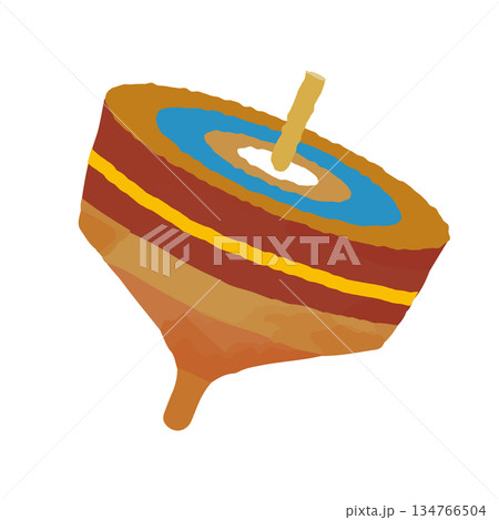 かわいいコマ回しのイラスト 134766504