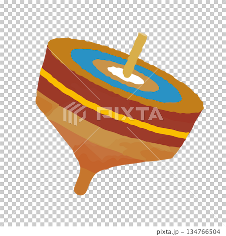 かわいいコマ回しのイラスト 134766504