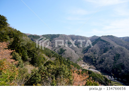 岡山県高梁市_備中松山城中太鼓櫓跡東側道路付近からの風景2_2025年3月 134766656