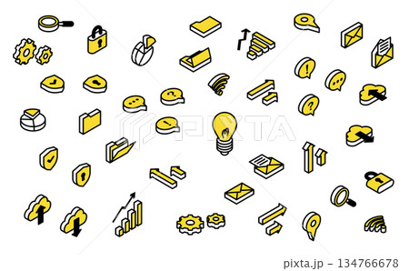 アイソメトリックイラスト：アイコンセット 134766678