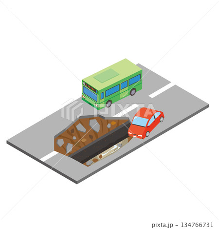 道路の陥没事故 134766731