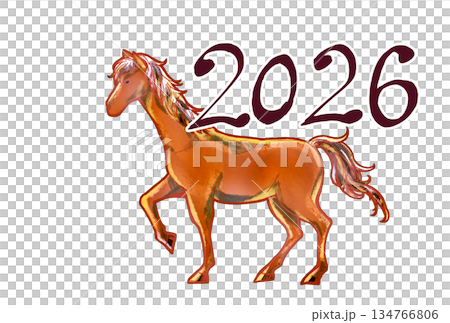 Horse illustration 2026 postcard size Horse illustration 2026 postcard size 134766806