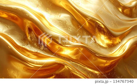 金色のグラデーションの背景素材 134767340