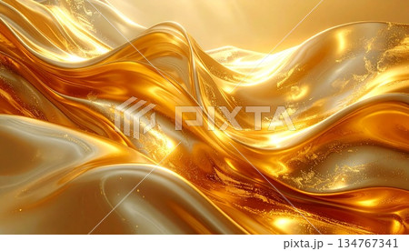 金色のグラデーションの背景素材 134767341