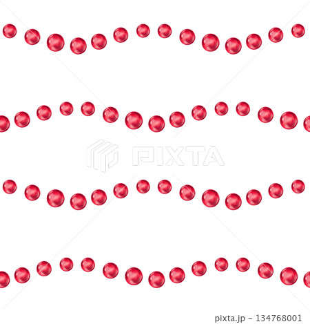 Seamless wavy red dots pattern on white background. Hand drawn top view air balloon illustration with party mood. For Valentines day wrapping paper or holiday textile and decorative surface design. Seamless wavy red dots pattern on white background. Hand drawn top view air balloon illustration with party mood. For Valentines day wrapping paper or holiday textile and decorative surface design. 134768001