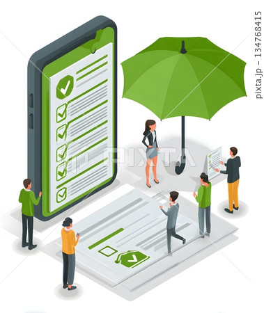 Vertical insurance claim approval notification scene 134768415