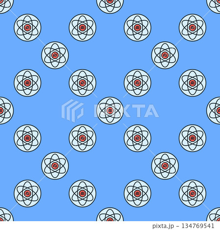 AI Atom vector Artificial Intelligence Molecule colored round seamless pattern AI Atom vector Artificial Intelligence Molecule colored round seamless pattern 134769541