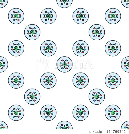 AI Brain vector Artificial Intelligence Smart Circuit Board colored round seamless pattern AI Brain vector Artificial Intelligence Smart Circuit Board colored round seamless pattern 134769542