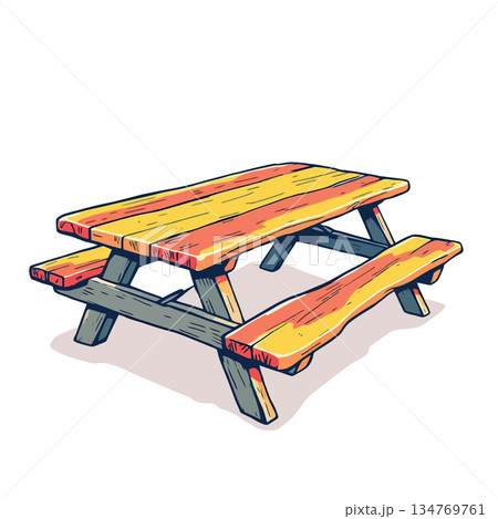 Vsai wooden picnic table with benches for outdoor dining Vsai wooden picnic table with benches for outdoor dining 134769761