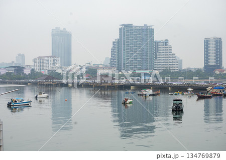 View of The Koh Loi Sriracha with the speedboat and many boat. 134769879