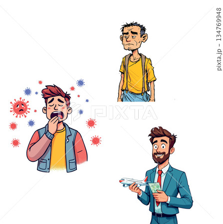 Vsai people facing health, poverty, and wealth inequality concepts Vsai people facing health, poverty, and wealth inequality concepts 134769948