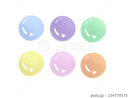 六色のつやつやした円　素材などに 134770575