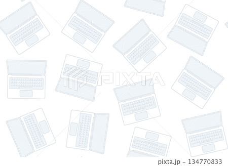 シンプルなノートパソコンのシームレスなベクター背景素材 134770833
