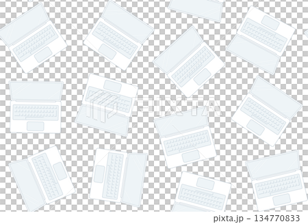 シンプルなノートパソコンのシームレスなベクター背景素材 134770833
