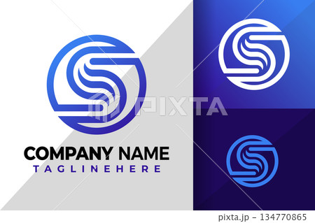 Letter S Circle Blue Logo Design Element Stock Vector Illustration Template 134770865