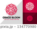 Letter G Flower Heart Bloom Logo Design Element Stock Vector Illustration Template 134770980