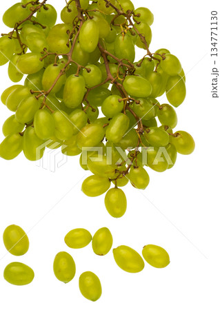 Bunch of ripe table grapes on white background isolated Bunch of ripe table grapes on white background isolated 134771130