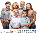 Happy Russian Family Portrait With Grandparents and Children. Generative AI 134772175