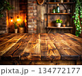 Rustic Wooden Table In A Cozy Setting. Generative AI 134772177