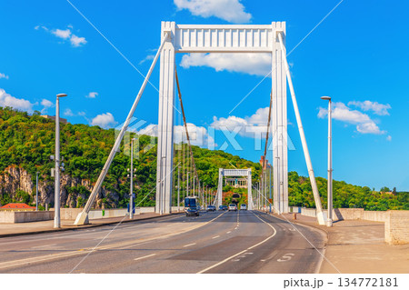 View on Elisabeth Bridge over Danube River at sunny day, Budapest, Hungary View on Elisabeth Bridge over Danube River at sunny day, Budapest, Hungary 134772181