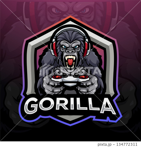 Gorilla esport mascot logo design 134772311
