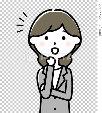 気付くスーツの女性 気付くスーツの女性 134772782