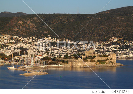 A small seaside town Bodrum. Bodrum castle. 134773279