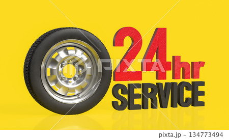 Twenty Four Hour Automotive Roadside Service Concept 3d render. 134773494