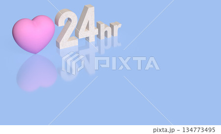 Twenty Four Hour Care and Love Service Concept 3d render. 134773495