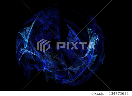 Crazy mystical coloured light effects. Incredible combinations of abstract light lines 134773632