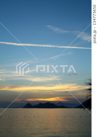 Seaside town of Turgutreis and spectacular sunsets 134773650
