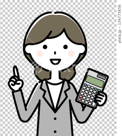 電卓を持つスーツの女性 134773656