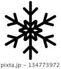 Simple black snowflake icon symbol with thick lines on transparent background 134773972