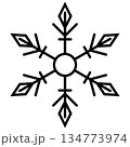 Minimalist black outline snowflake icon isolated on transparent background. 134773974
