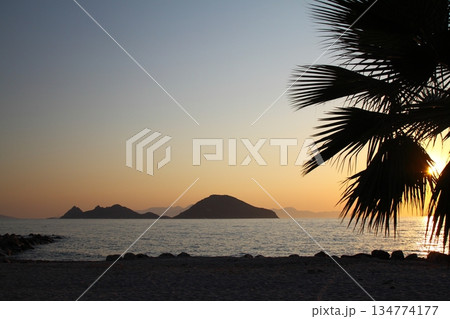 Seaside town of Turgutreis and spectacular sunsets 134774177