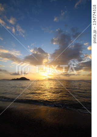 Seaside town of Turgutreis and spectacular sunsets Seaside town of Turgutreis and spectacular sunsets 134774318