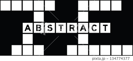 Alphabet letter in word abstract on crossword puzzle background 134774377