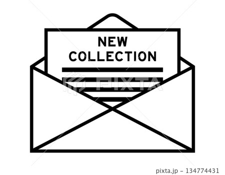 Envelope and letter sign with word new collection as the headline Envelope and letter sign with word new collection as the headline 134774431