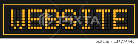 Orange color led banner in word website on black background 134774443