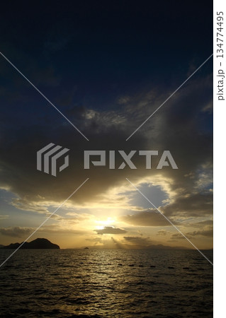Seaside town of Turgutreis and spectacular sunsets 134774495