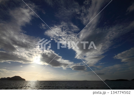 Seaside town of Turgutreis and spectacular sunsets 134774502