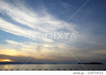 Seaside town of Turgutreis and spectacular sunsets 134774515