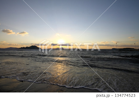 Seaside town of Turgutreis and spectacular sunsets 134774523